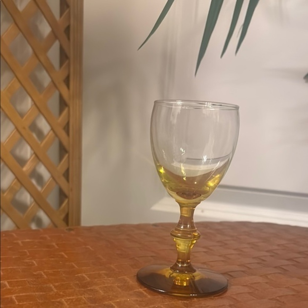 Libbey GEORGIAN FOREVER AMBER Golden Honey Footed Cordial Port Wine Glass Ombre